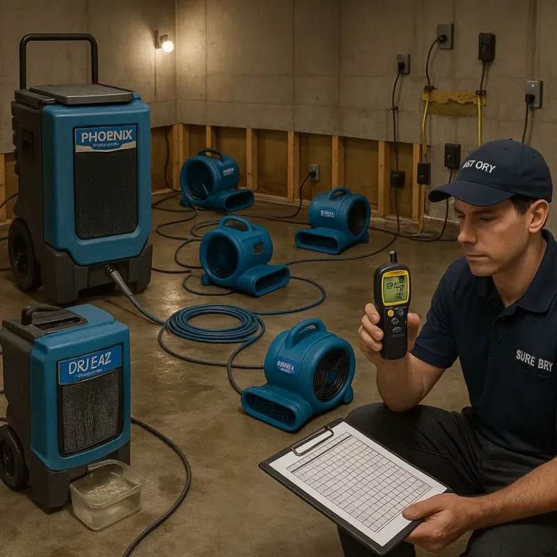 Structural Drying and Dehumidification process in Ashdown, AR
